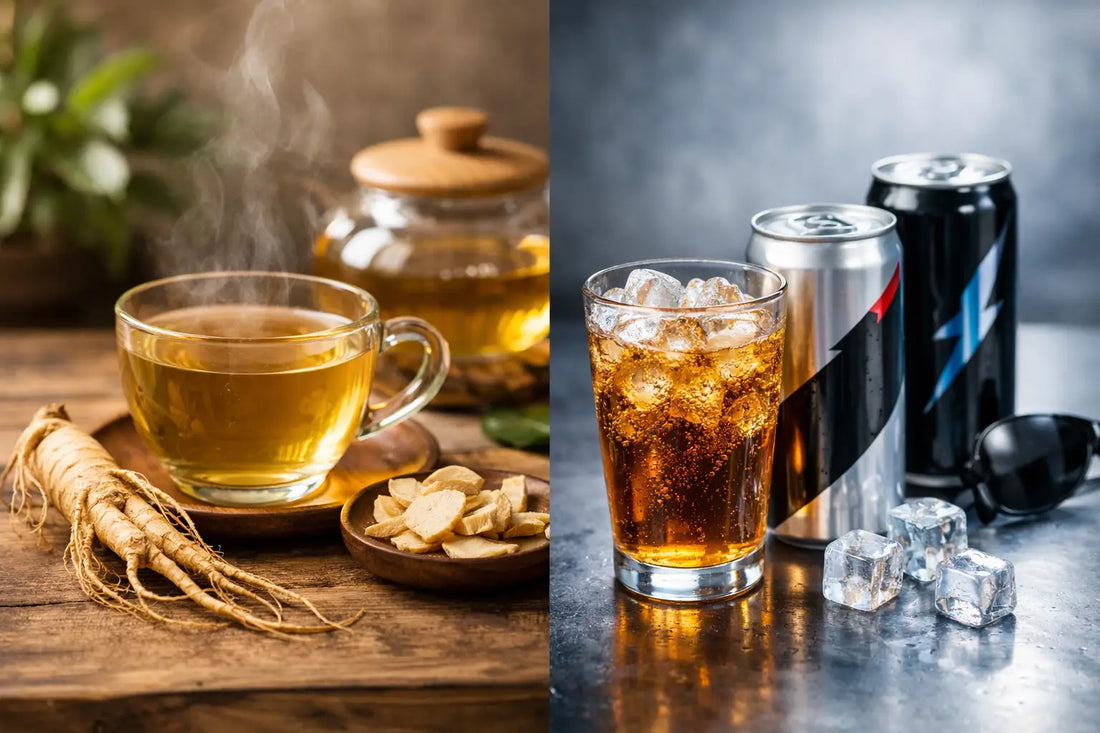 Ginseng Tea Versus Energy Drinks for Steady Energy