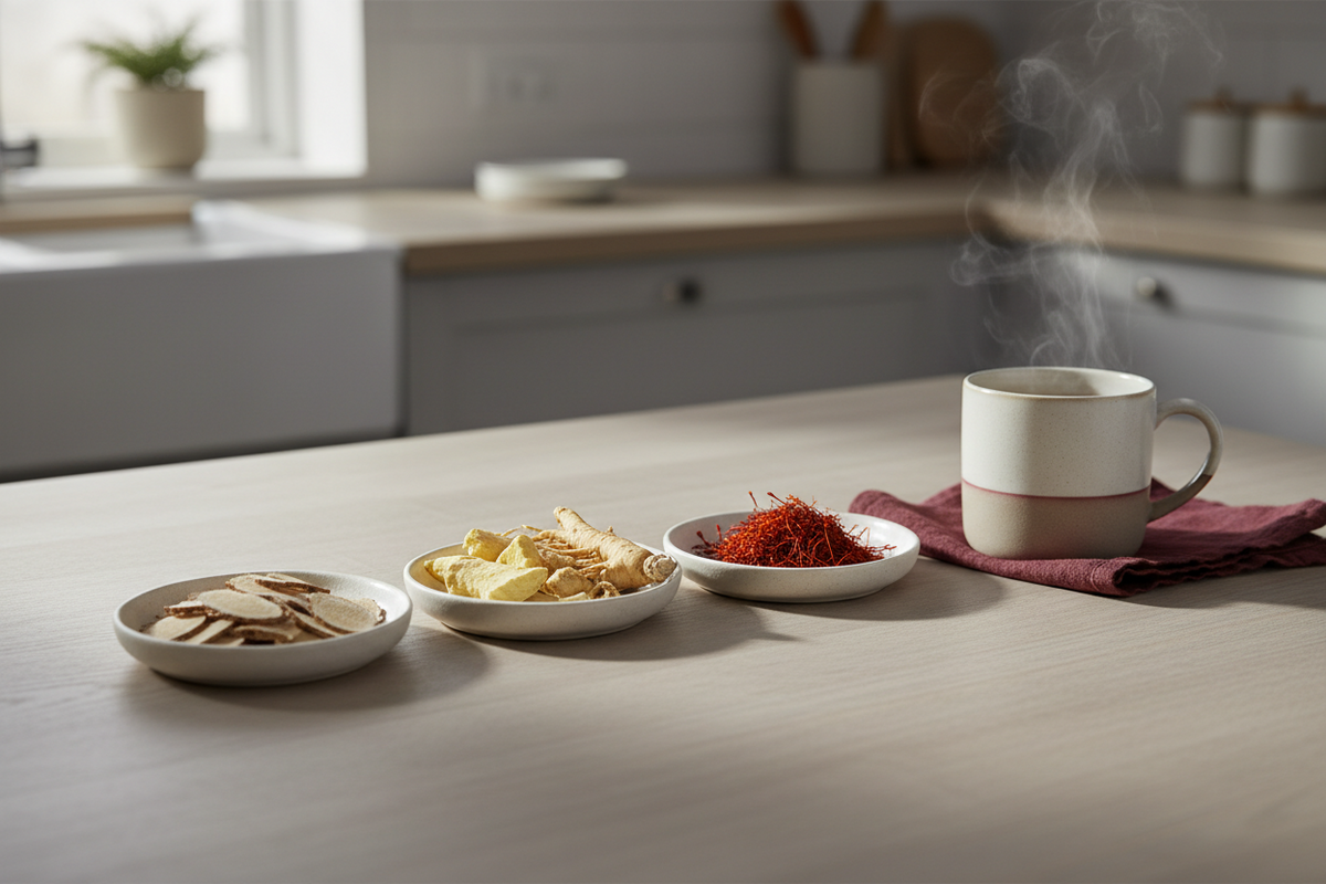 Adaptogens 101: Ashwagandha, Rhodiola, Ginseng, Saffron, and Daily Tea Routines for Calm Energy